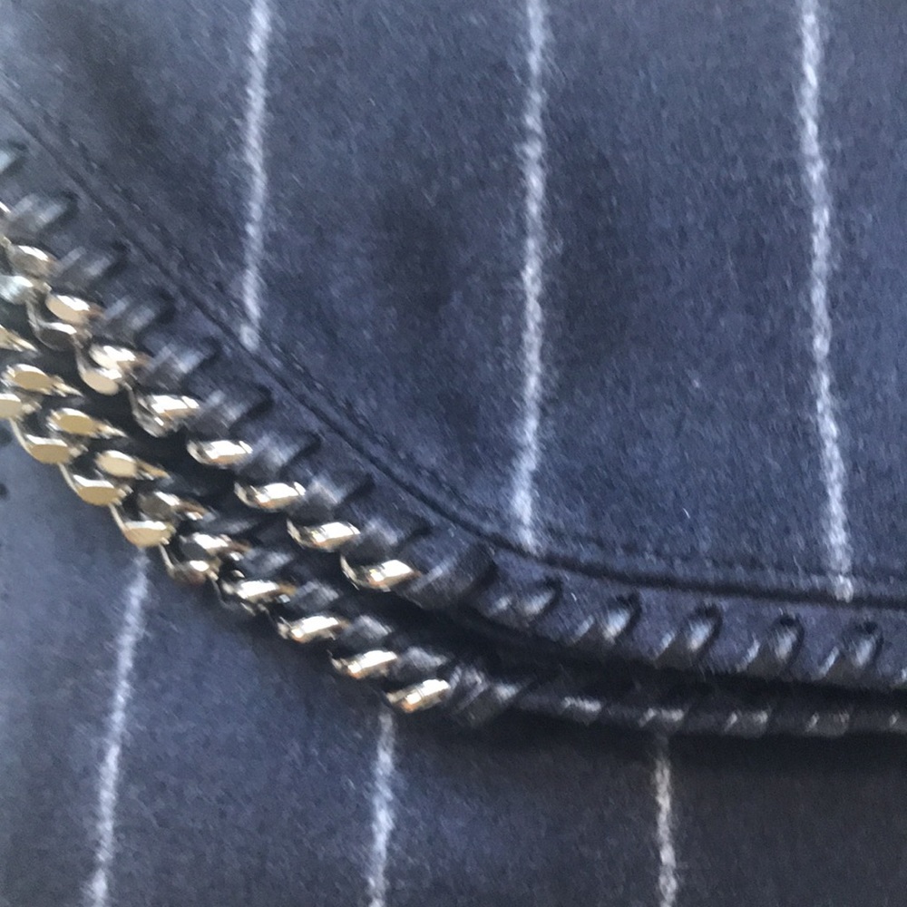 Stella McCartney Falabella Pinstripe Fold-Over Tote - Picture 2 of 14